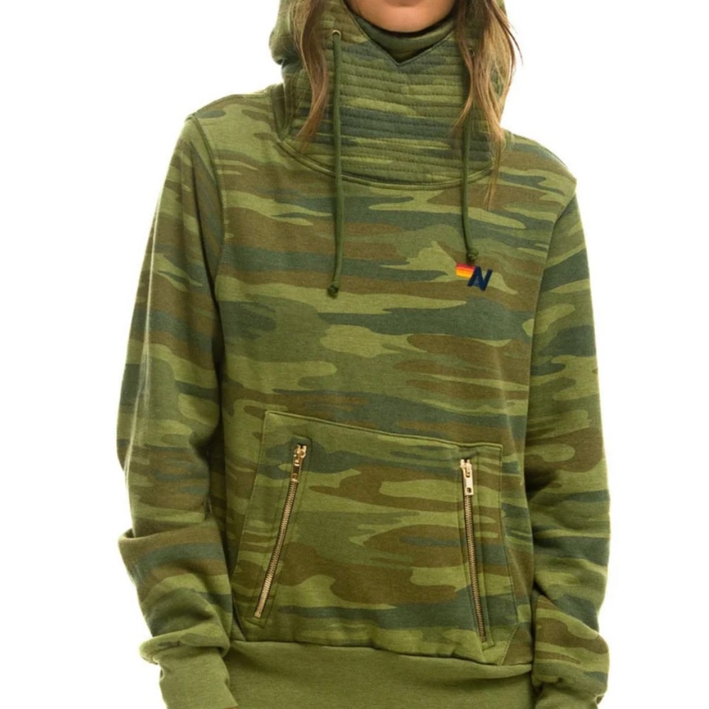 Aviator Nation Green Camouflage Sweatshirt